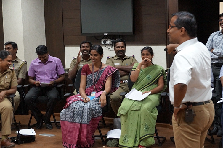 Keynote speaker trains Chennai senior police officers in leadership development and growth mindset.