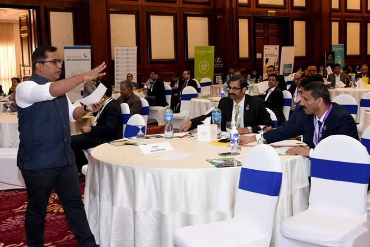 Leadership keynote speaker delivers mindfulness and growth strategies to ICAI delegates in Bahrain.
