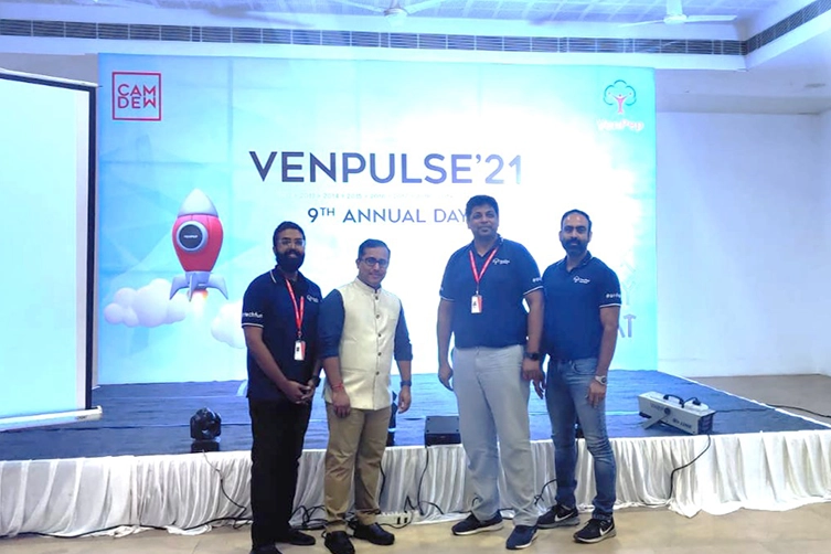 Leadership keynote speaker energizes Venpep Solutions team with growth insights during annual day.